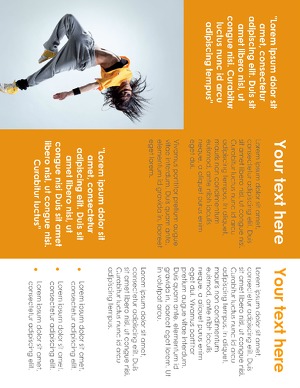 Brochure for a web design business for networking events. I adapted a dynamic dance studio template
