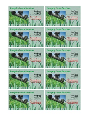 Business Cards for our new Lawn Care Service