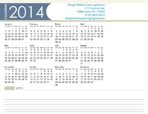 Dwight Roberts Cleaning Service calendar