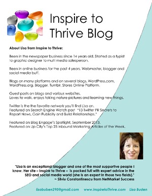 Inspire to Thrive Blog flyer