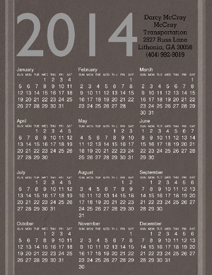 McCray Transportation calendar
