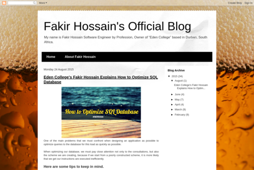 Fakir Hossain Explains How to Optimize SQL Database - http://fakirhossain.blogspot.com
