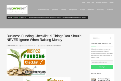 Business Funding Checklist: 9 Brutal Facts You Shouldn't Overlook When Raising Money  - www.naijapreneur.com/business-funding-checklist/