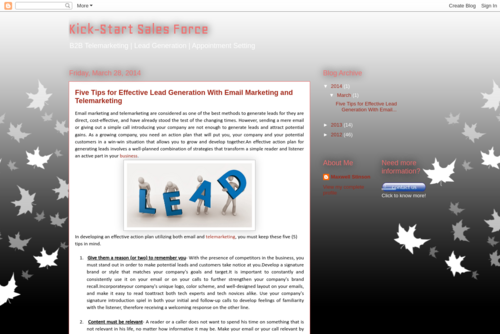 =B2B Telemarketing – A Marketer's Best Friend - http://kickstart-salesforce.blogspot.com