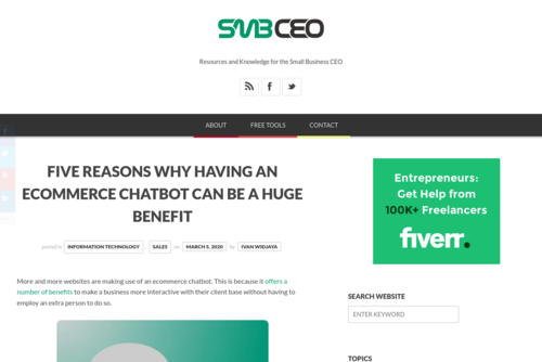 Five Reasons Why Having an Ecommerce Chatbot Can Be a Huge Benefit  - www.smbceo.com/2020/03/05/five-reasons-why-having-an-ecommerce-chatbot-can-be...