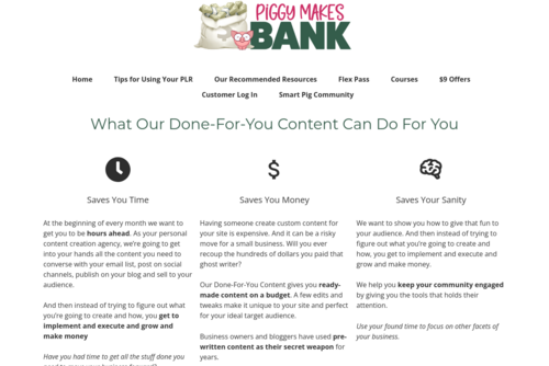 Self Help Content For Business - https://piggymakesbank.com