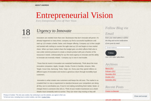 Why Your Company’s Vision Statement Sucks  - http://entrepreneurialvision.wordpress.com