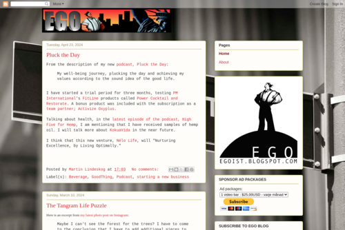 365 Ways to Energize Your Blogging - http://egoist.blogspot.se