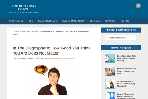 In The Blogosphere: How Good You Think You Are Is Irrelevant - www.topbloggingcoach.com/blogosphere-good-matter/