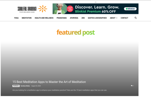 15 Best Meditation Apps to Master the Art of Meditation - https://www.soulfularogya.com
