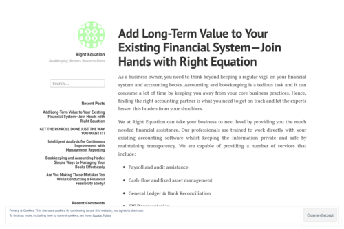 Add Long-Term Value to Your Existing Financial System—Join Hands with Right Equation - https://rightequationae.wordpress.com