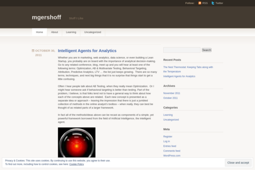 Intelligent Agents for Analytics  - http://mgershoff.wordpress.com