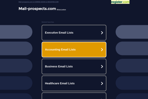 Technology Users Mailing List  - http://mail-prospects.com