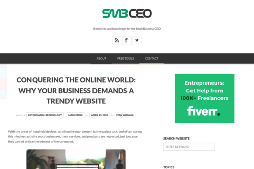 Conquering the Online World: Why your Business Demands a Trendy Website  - www.smbceo.com/2020/04/23/conquering-the-online-world-why-your-business-deman...