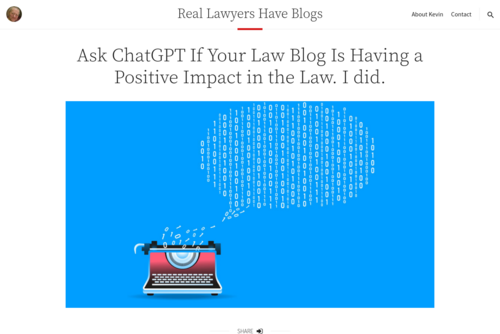 Blogging grows up : Good news for reluctant law firms  : Real Lawyers Have Blogs - http://kevin.lexblog.com