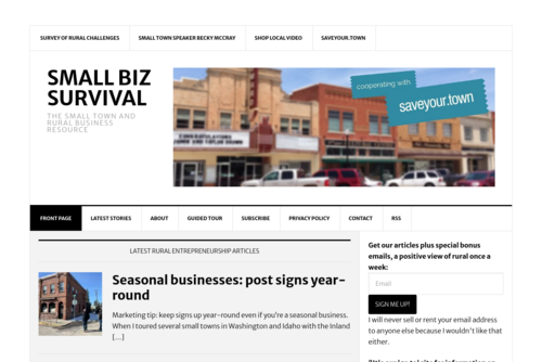 Small Towns Are Furtile Ground for Small Business Growth - http://www.smallbizsurvival.com