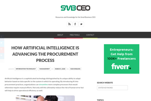 How Artificial Intelligence Is Advancing The Procurement Process  - www.smbceo.com/2020/03/05/how-artificial-intelligence-is-advancing-the-procur...