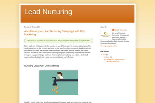 Lead Nurturing: Accelerate your Lead Nurturing Campaign with Drip Marketing - http://lead-nurturing.blogspot.in