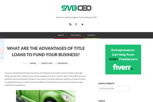 What Are the Advantages of Title Loans to Fund Your Business?  - www.smbceo.com/2020/08/09/what-are-the-advantages-of-title-loans-to-fund-your...