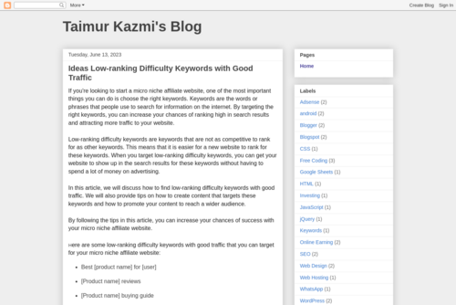 Taimur Kazmi\'s Blog: How Often Should You Update a Website for SEO? - https://taimurkazmi.blogspot.com