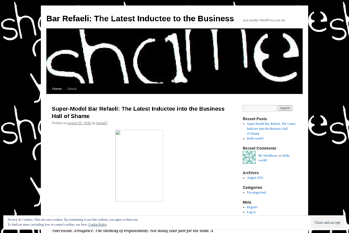Super-Model Bar Refaeli: The Latest Inductee into the Business Hall of Shame  - http://businesshallofshame.wordpress.com
