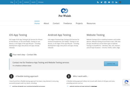Testing Resources - Pat Walsh IT Services - https://www.patwalsh.co.uk